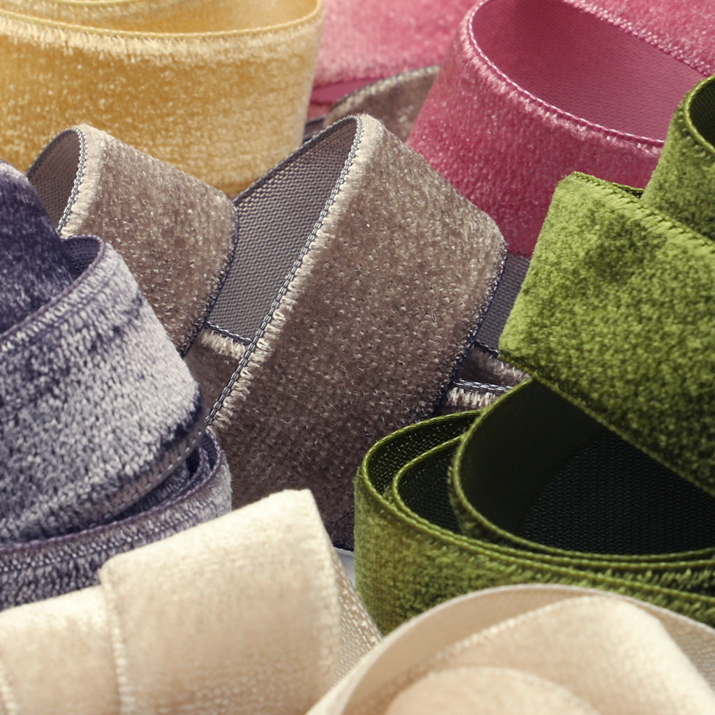 片面別珍リボン #50 ブラック