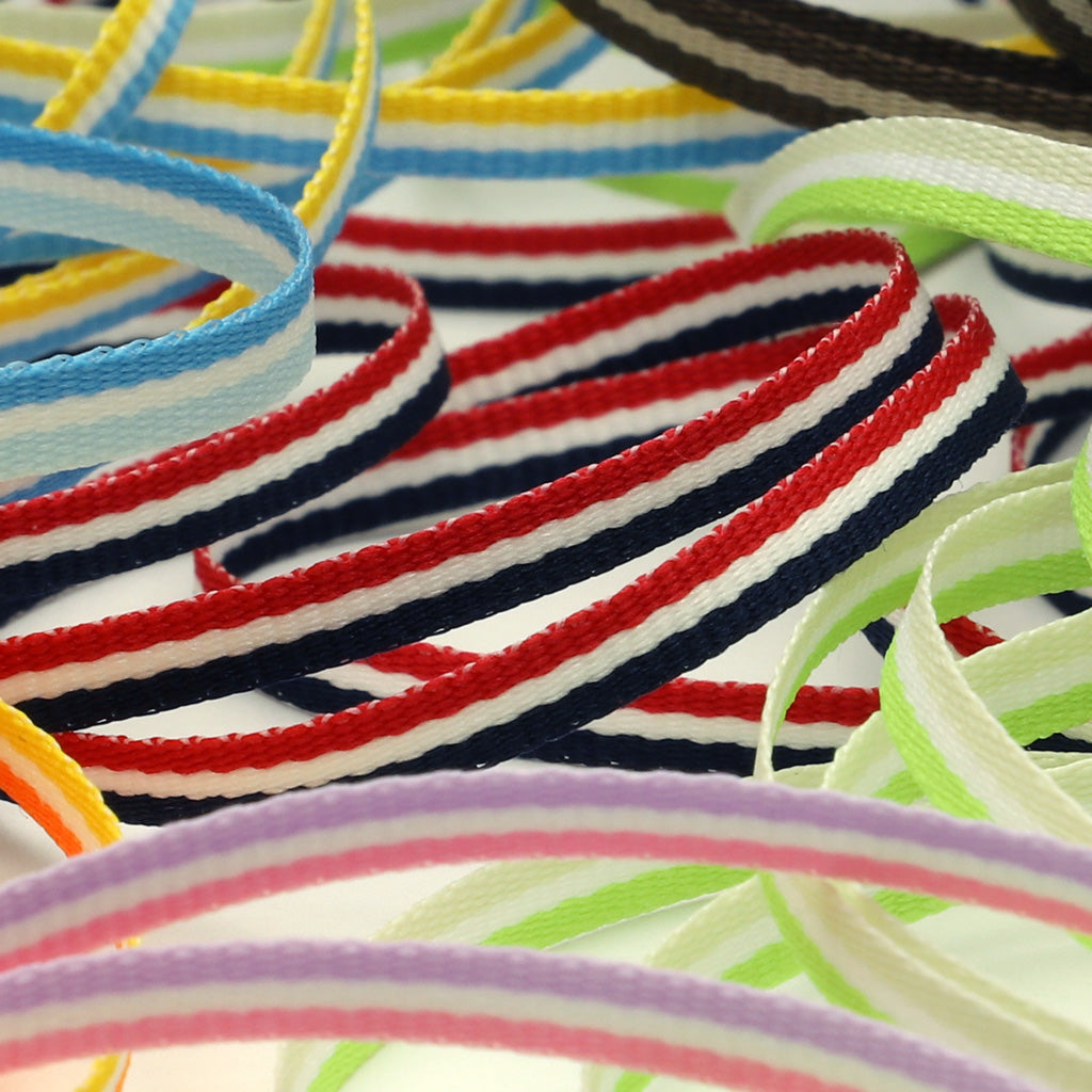 ストライプグログランリボン #5 チェリー&amp;ペールピンク