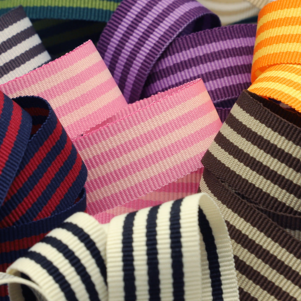 グログランリボン　ストライプ　まとめ売り グログランリボン 切り売り ストライプ