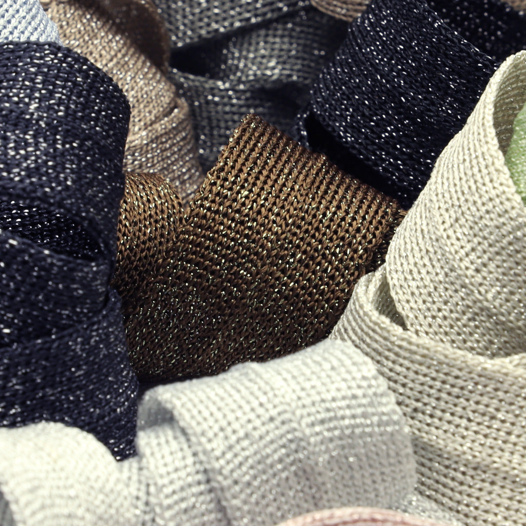 メタリックニットテープ #01 メタリックホワイト