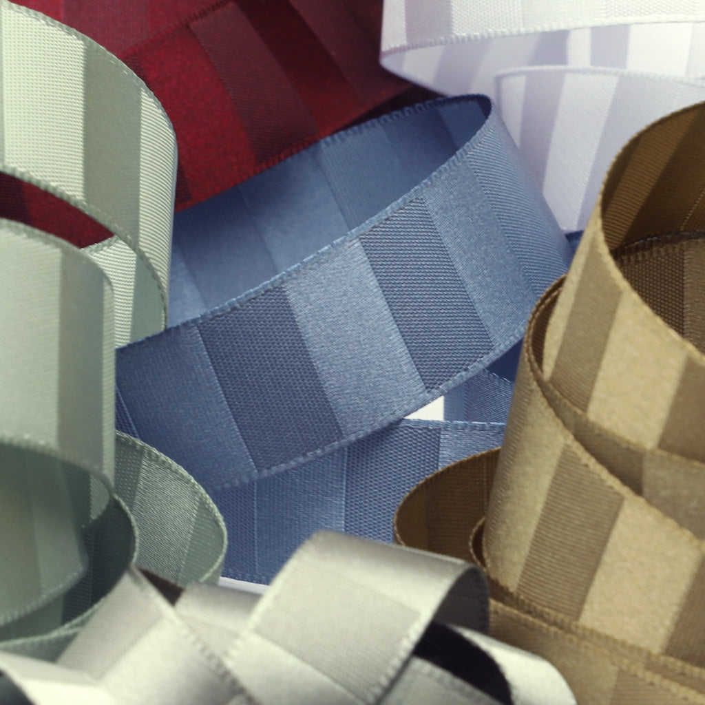 ストライプサテンリボン #142 コーヒーブラウン