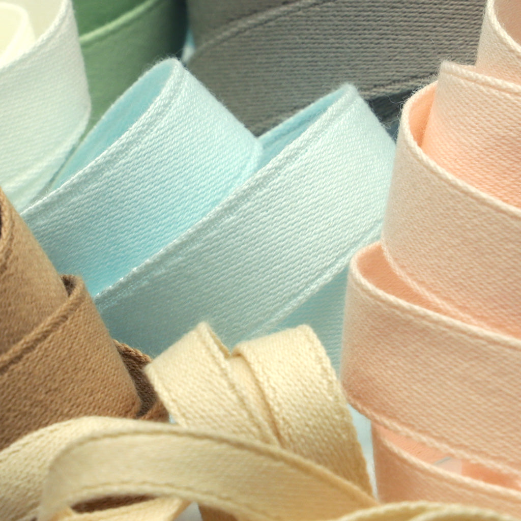 オーガニックコットン両面サテンリボン #12 サンドベージュ