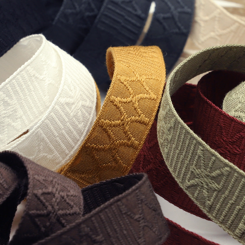 ジャガードリボン #07 クリスタルグレー