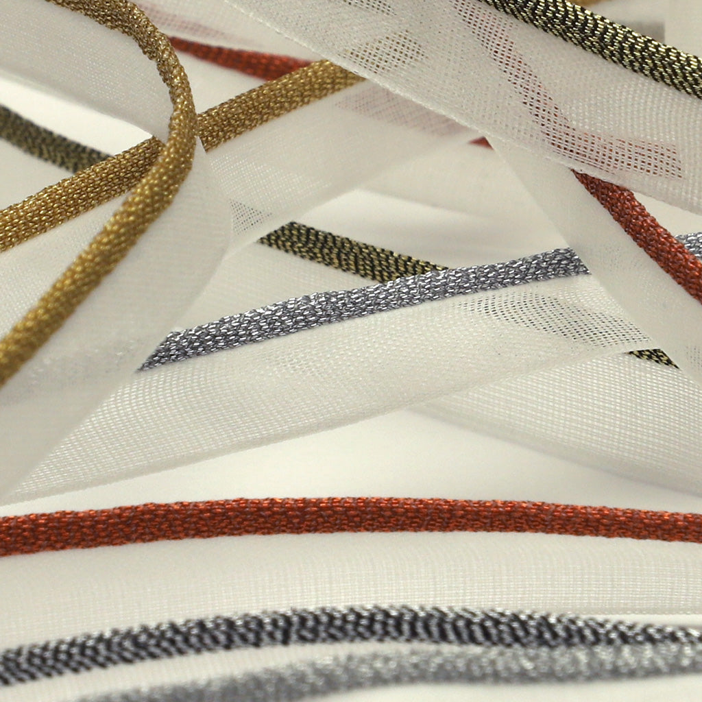 メタリックパイピングテープ #4 ゴールド&amp;ホワイト