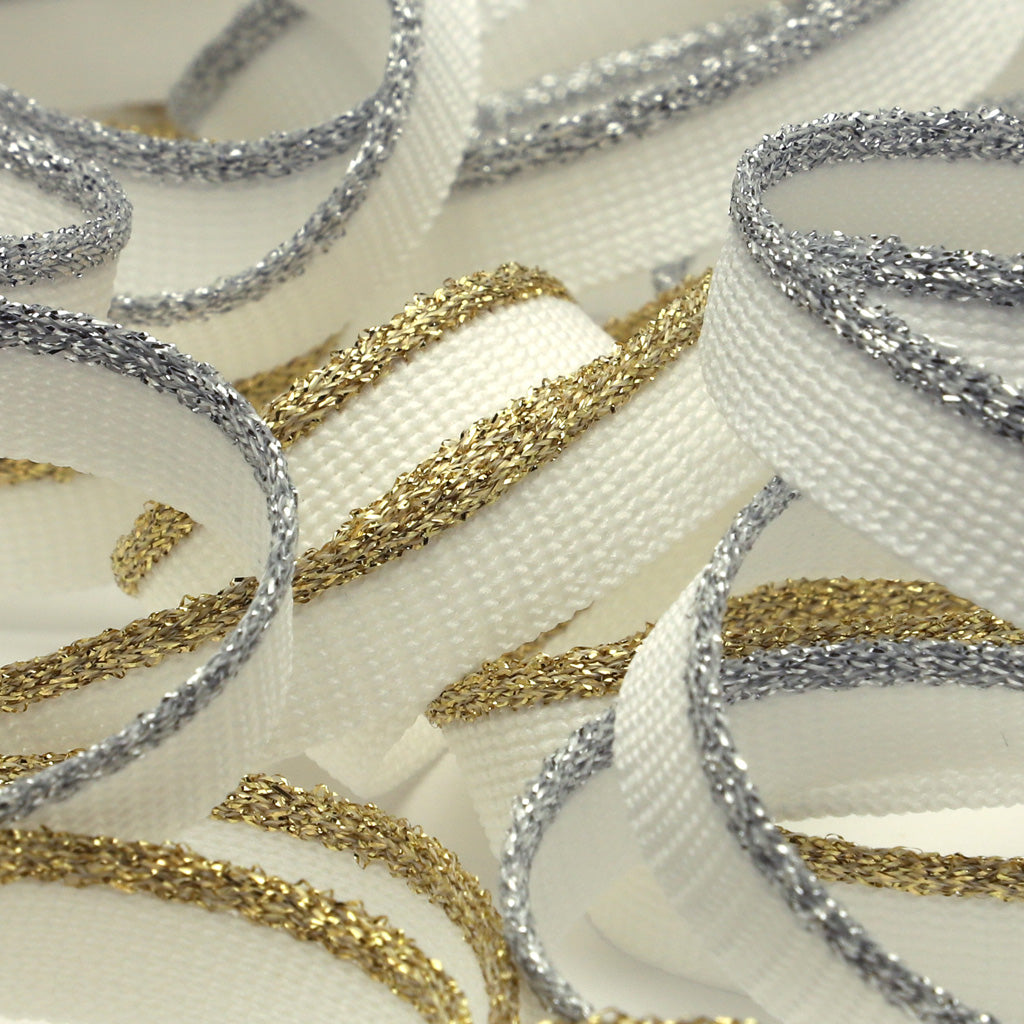 ニットラメパイピング #90 ゴールド&amp;ホワイト