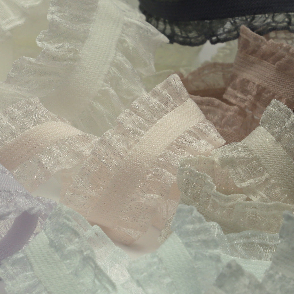 ダブルフリルストレッチ #100 ペールシルバー