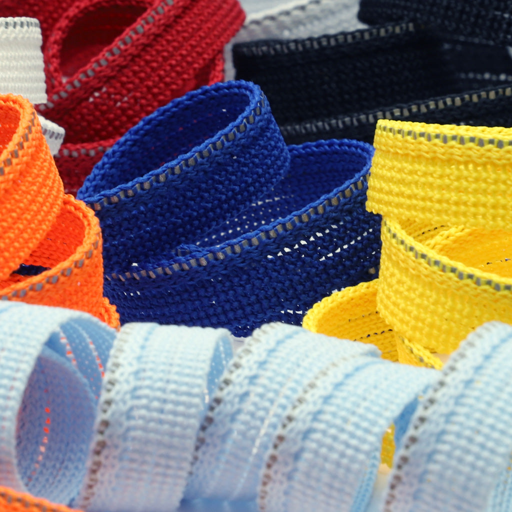 再帰反射ニットパイピング #01 ホワイト