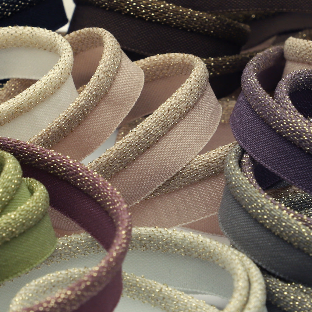 メタリックストレッチパイピング（ゴールド） #159 ミディアムグレー