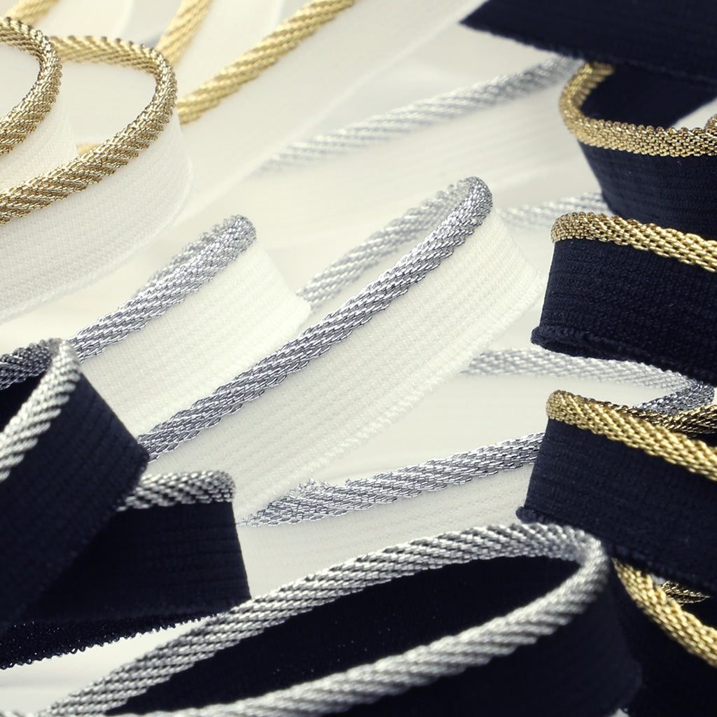 メタリックストレッチパイピング #5 ブラック&amp;ゴールド