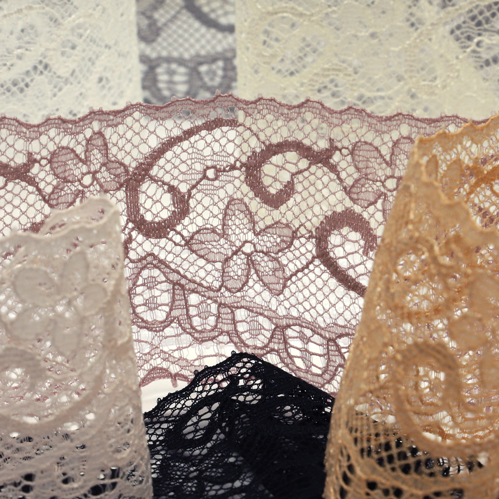 ジャガードトリミングレース #100 ペールシルバー