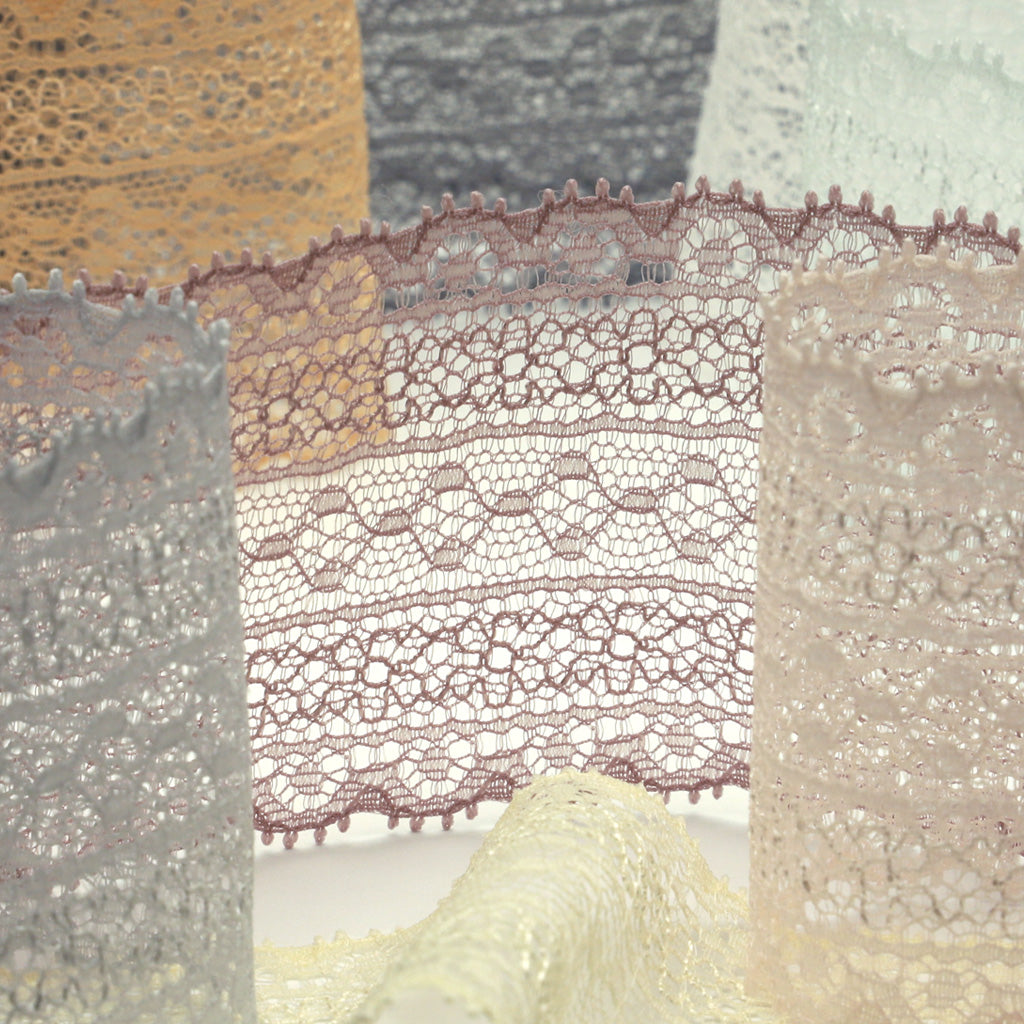 ジャガードトリミングレース #100 ペールシルバー