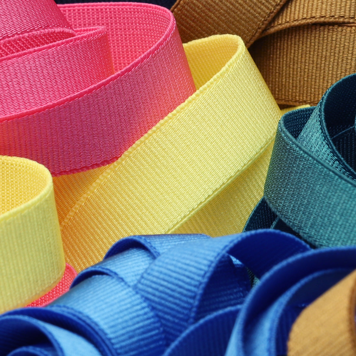 リサイクルポリエステルグログランストレッチテープ #118 アシッドイエロー