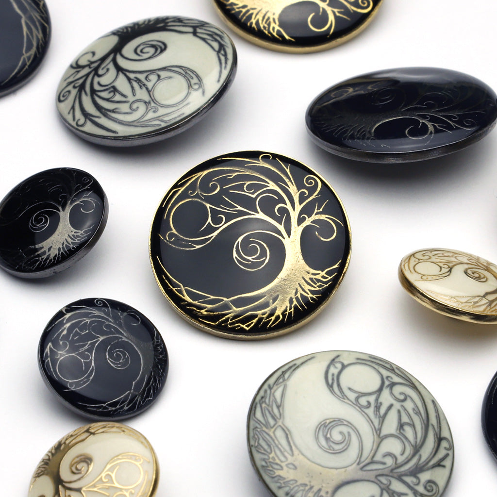 エナメルボタン ダークネイビー&amp;ガンメタ