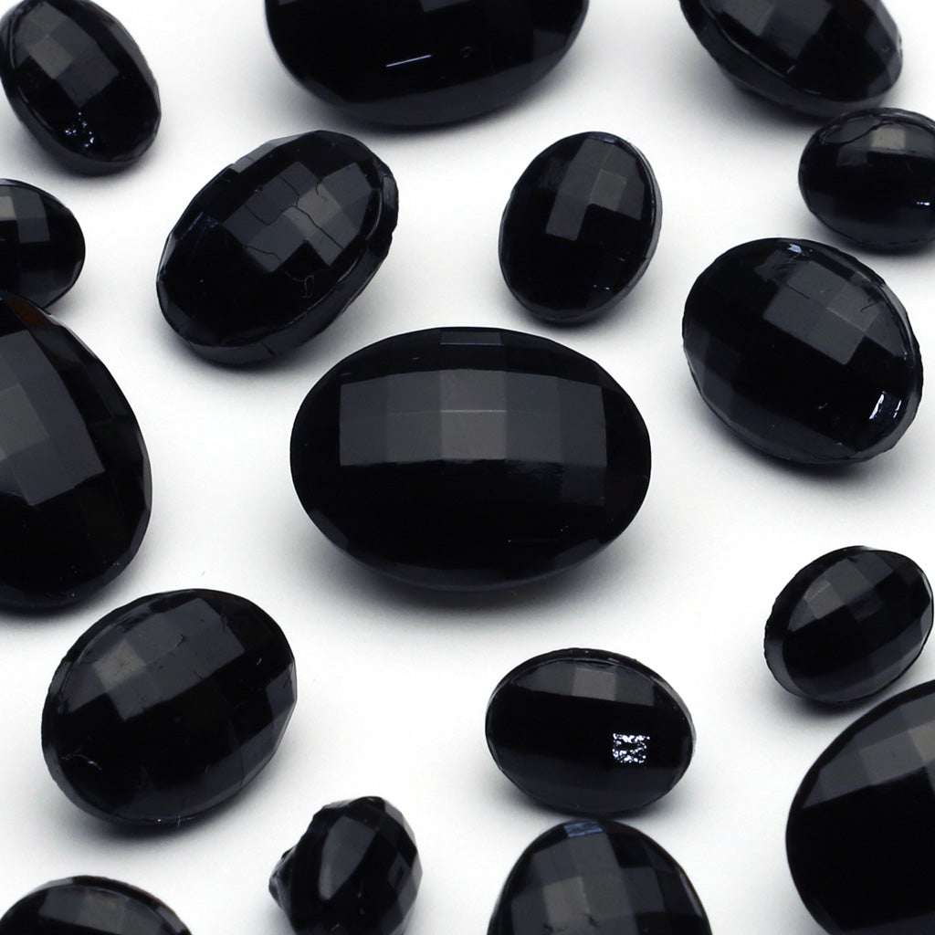 ヴィンテージガラスボタン ブラック