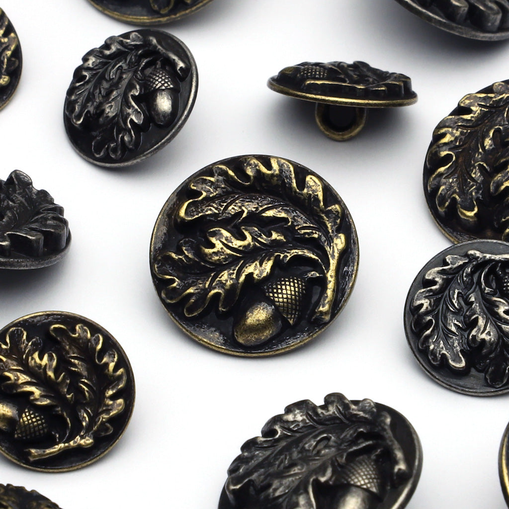 メタルボタン アンティークシルバー