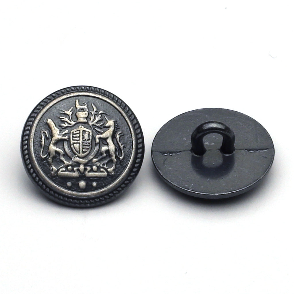 メタルボタン アンティークシルバー