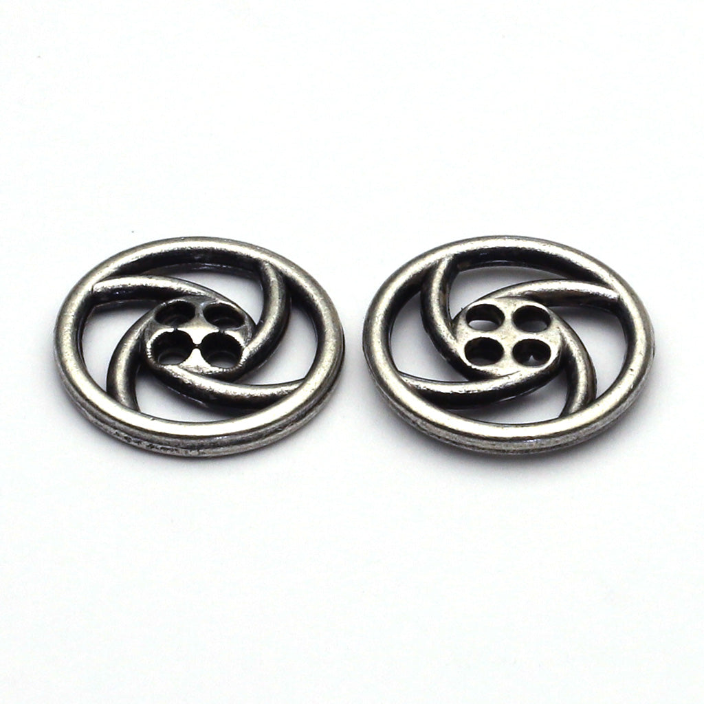 メタルボタン アンティークシルバー