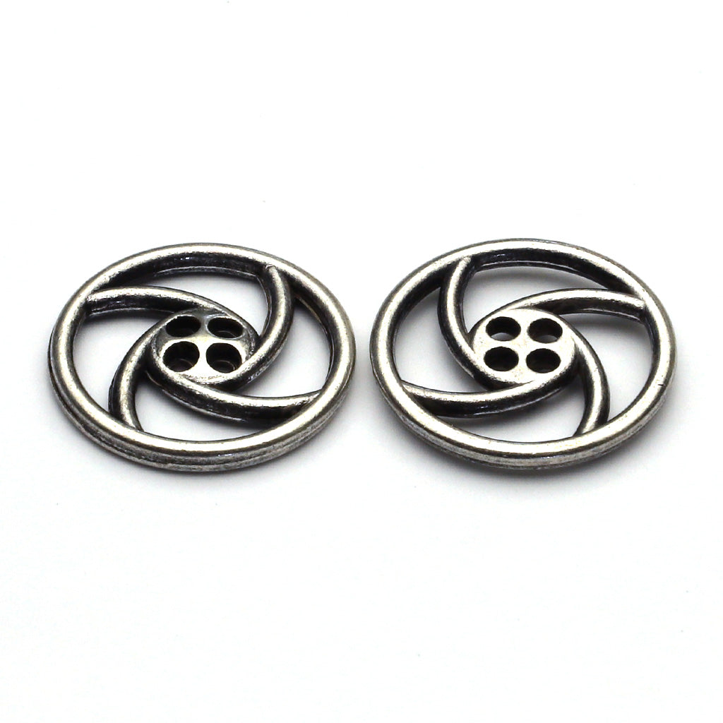 メタルボタン アンティークシルバー