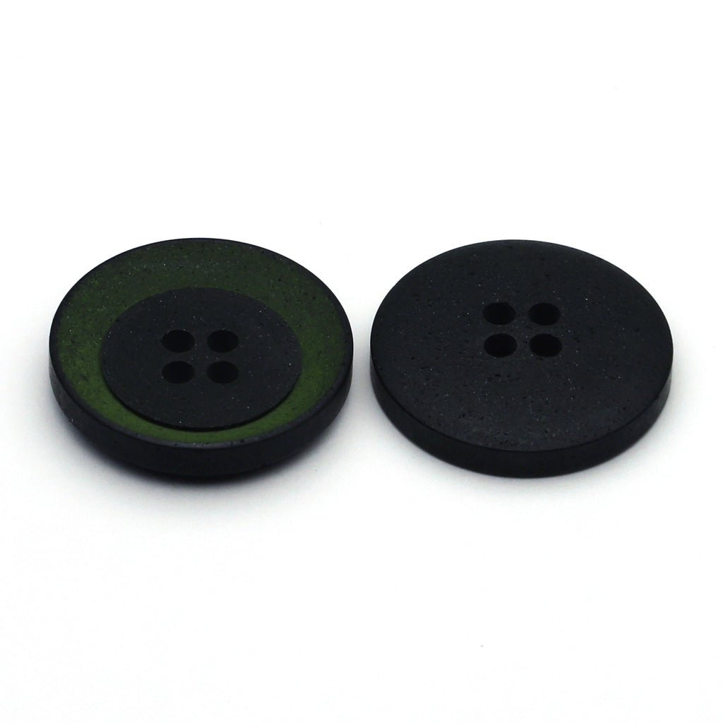 プラスチックボタン グリーン&ブラック