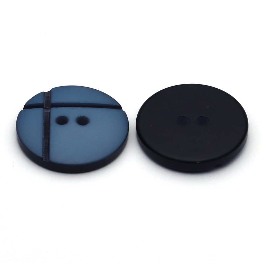 プラスチックボタン ブルーグレー&ブラック