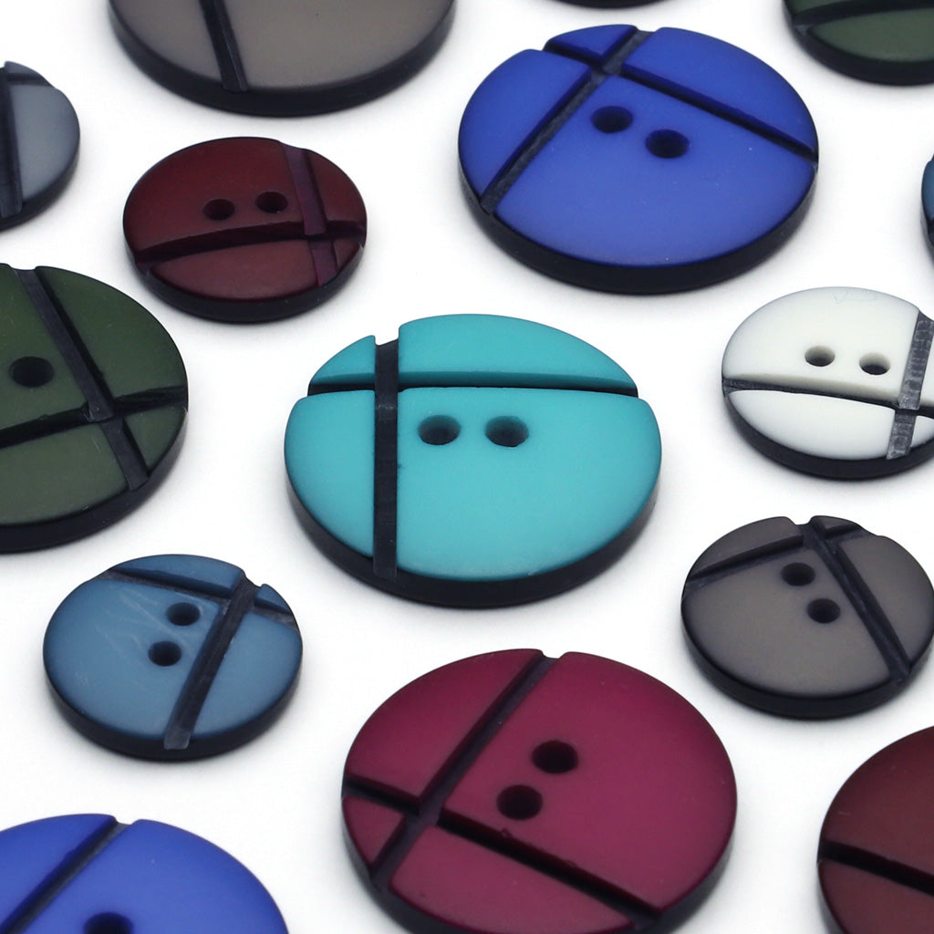 プラスチックボタン ホワイト&amp;ブラック