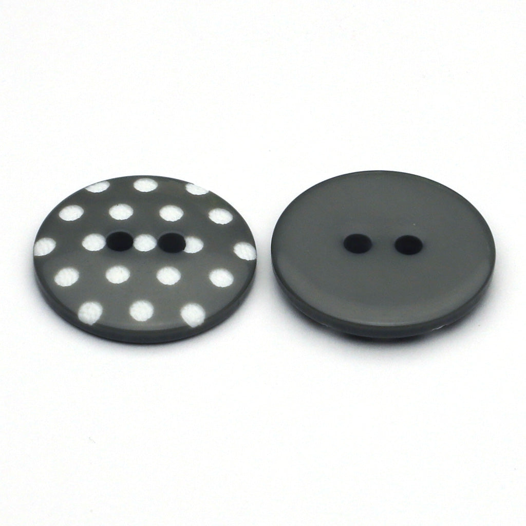 プラスチックボタン グレー&ホワイト