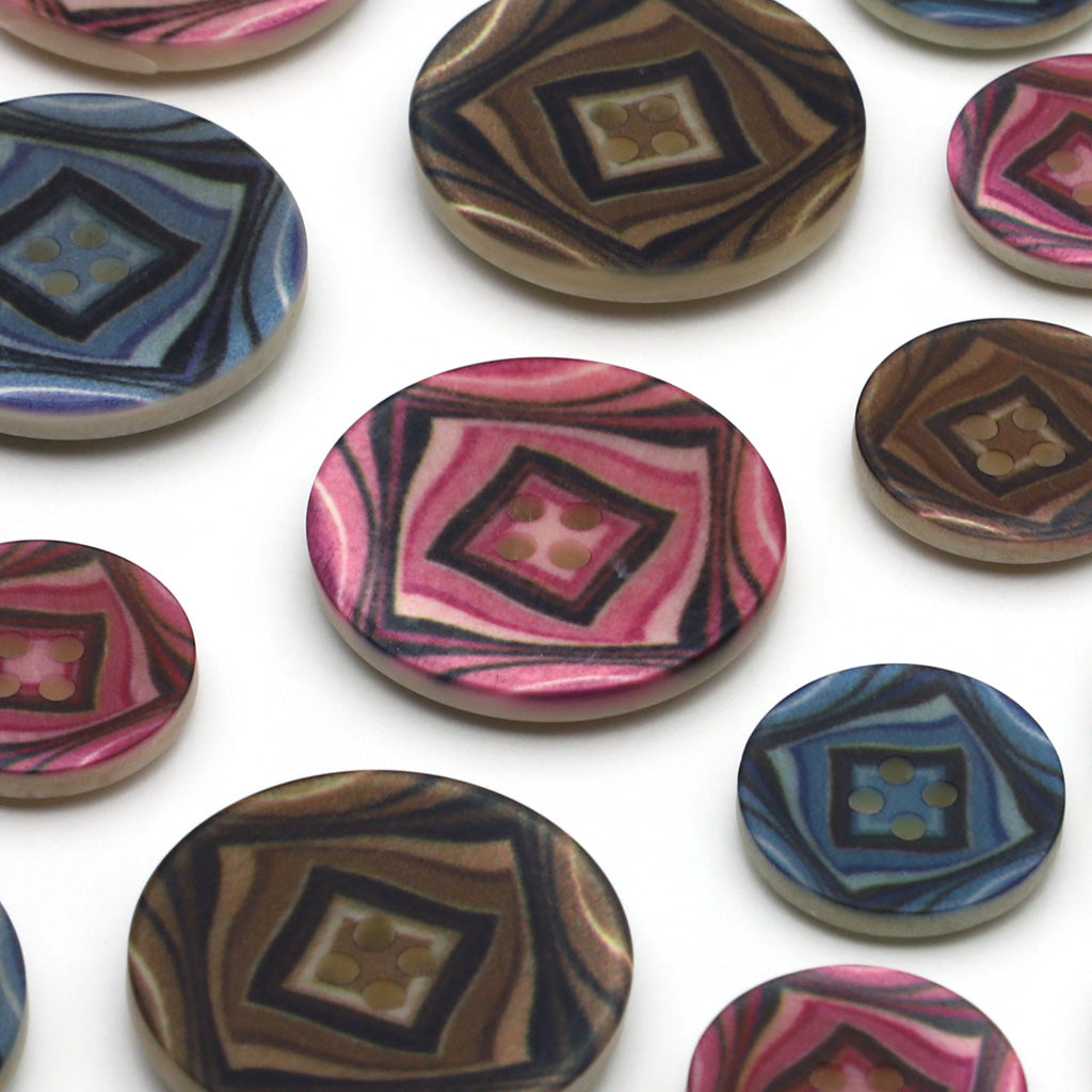 プラスチックボタン ブルーミックス