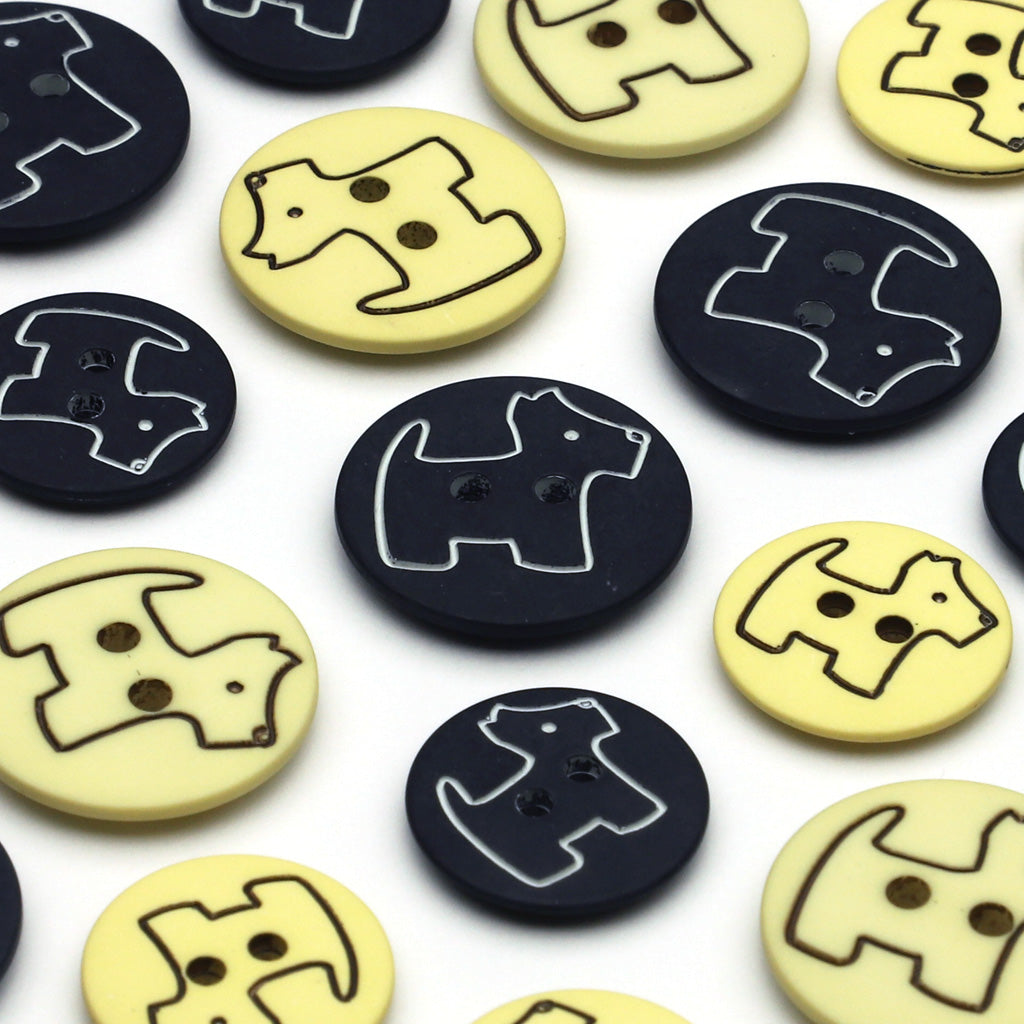 プラスチックボタン ナチュラルホワイト&amp;ブラック