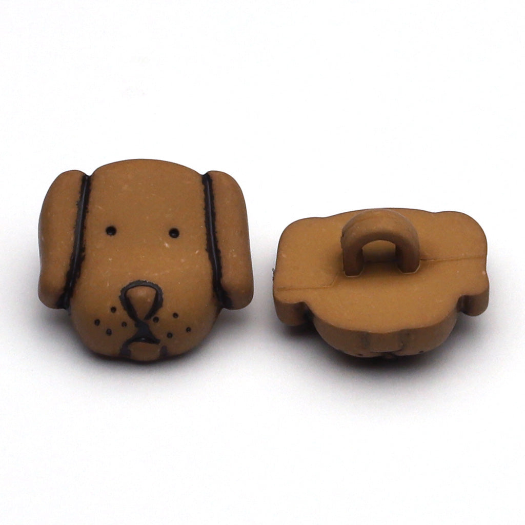 プラスチックボタン ブラウン