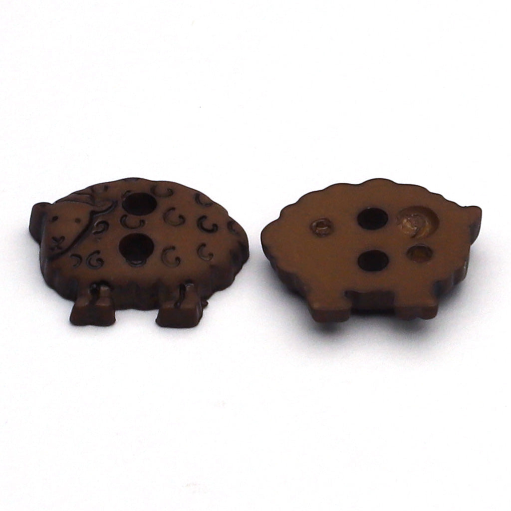 プラスチックボタン ブラウン