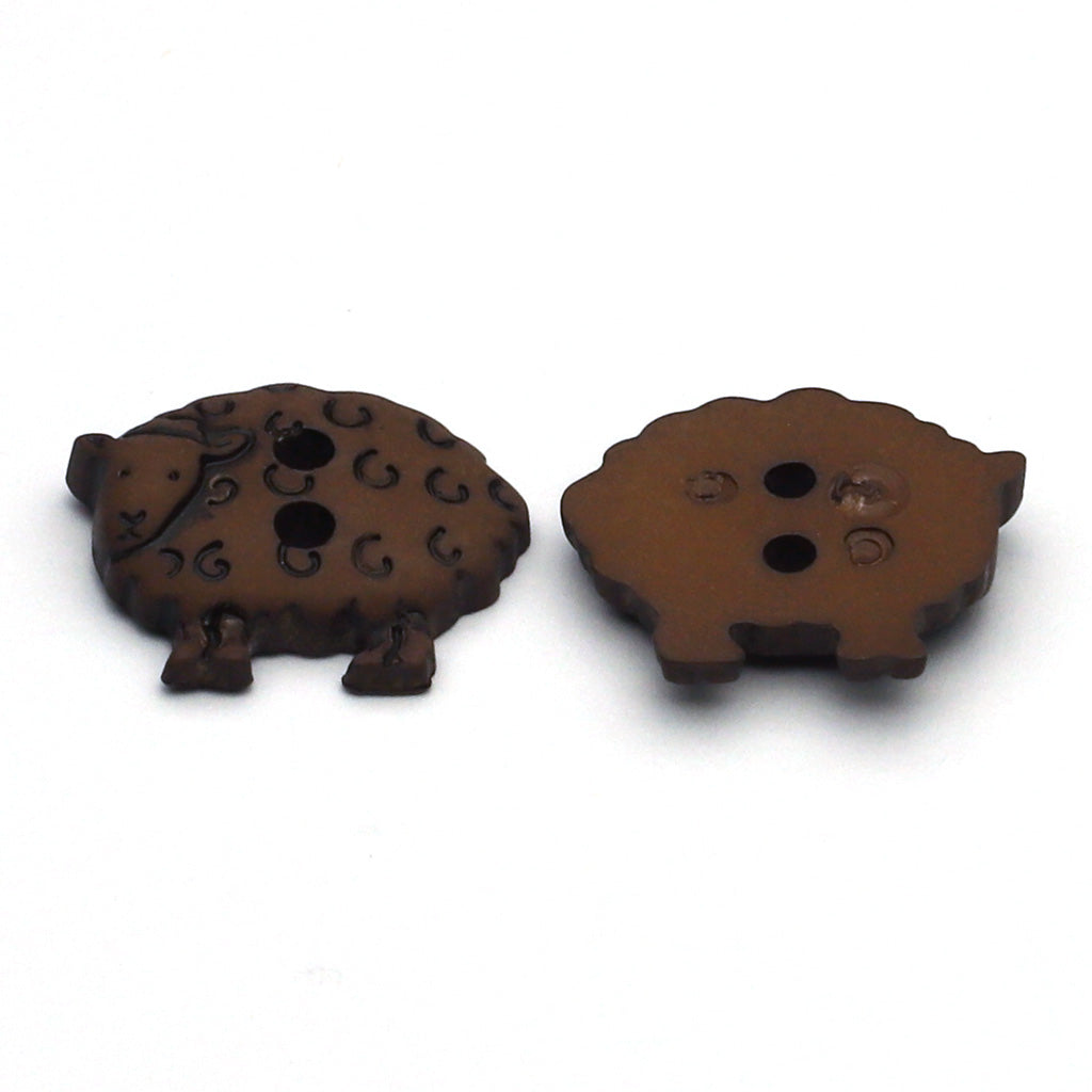 プラスチックボタン ブラウン