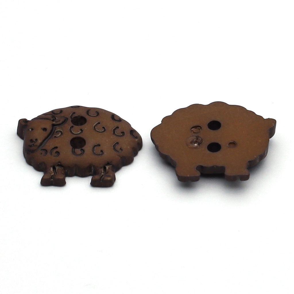 プラスチックボタン ブラウン