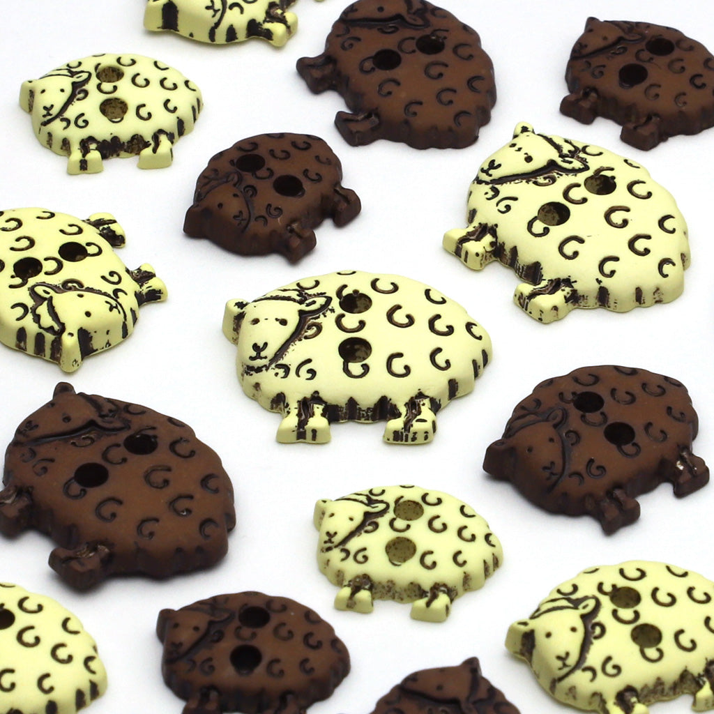 プラスチックボタン ブラウン