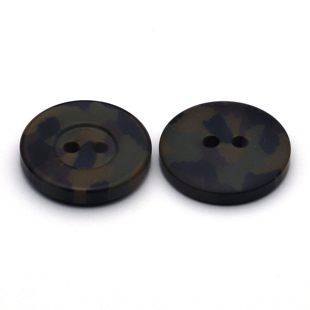 プラスチックボタン ウッドランド迷彩