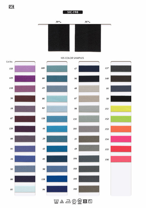 実物サンプル帳 ポリエステル杉綾テープ（SIC-198）