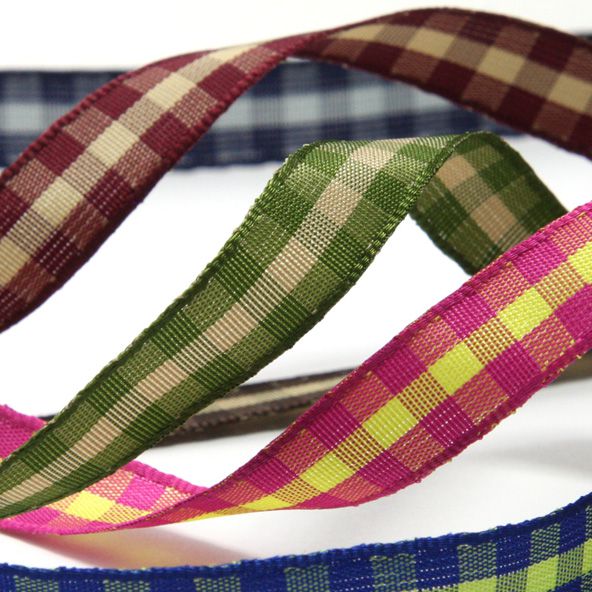 [廃番] チェックリボン #10 オールドネイビー&amp;ホワイト