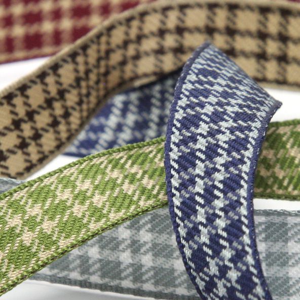 [廃番] チェックリボン #7 ココナッツ&amp;ダークブラウン