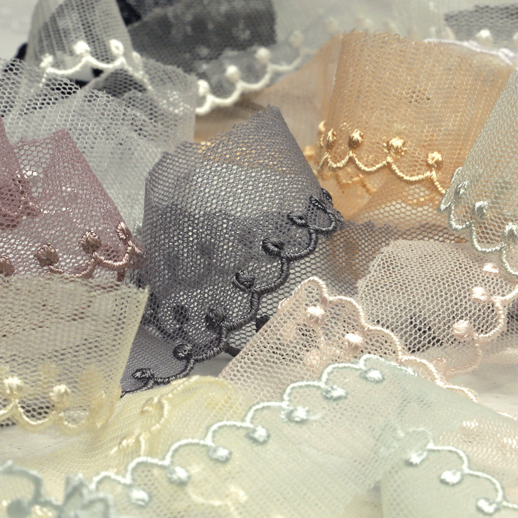 チュールエンブロイダリーレース #48 シルバー