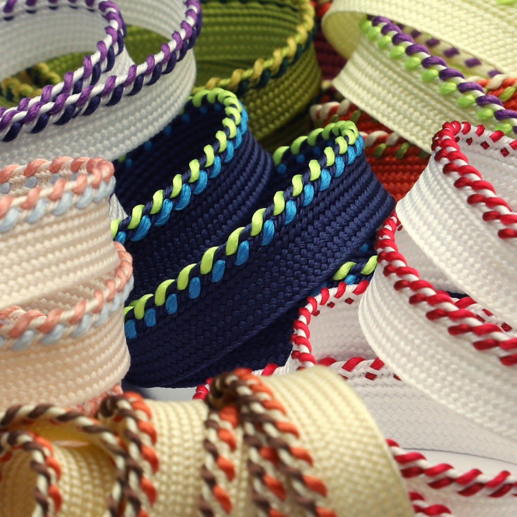 ミックスステッチパイピング #17 グレープフルーツ&amp;オフホワイト&amp;シャーベットブルー