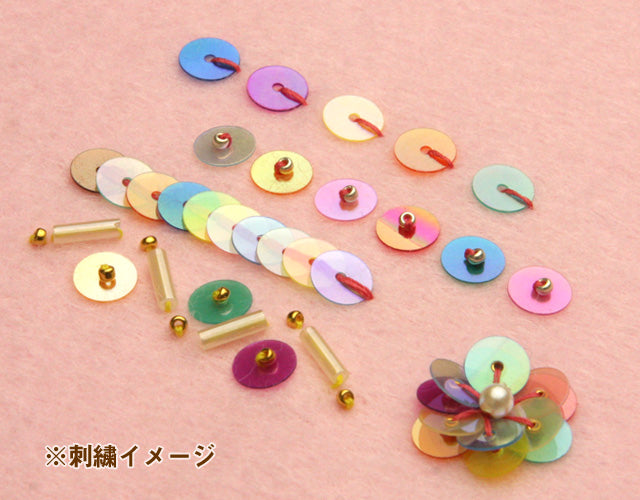 平丸型スパンコール #309 ライトピンク（透明アイリス）