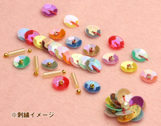 亀甲型スパンコール #544 ライトグリーン（不透明アイリス）