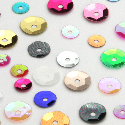 ウォッシャブル 亀甲型スパンコール #P14 コバルト（透明アイリス）