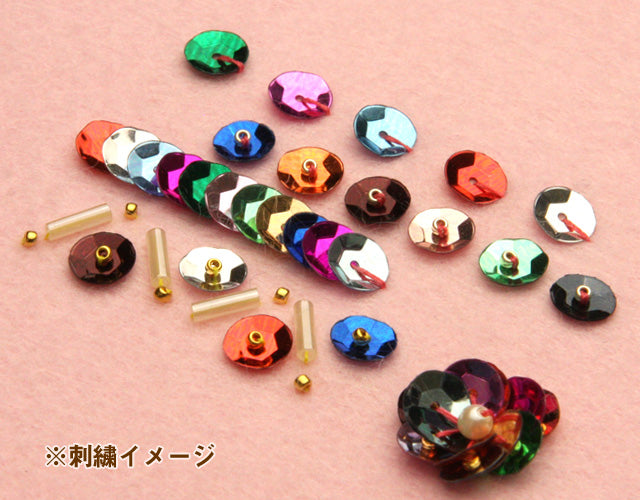 亀甲型スパンコール #261 ダークオレンジ（メタリック）
