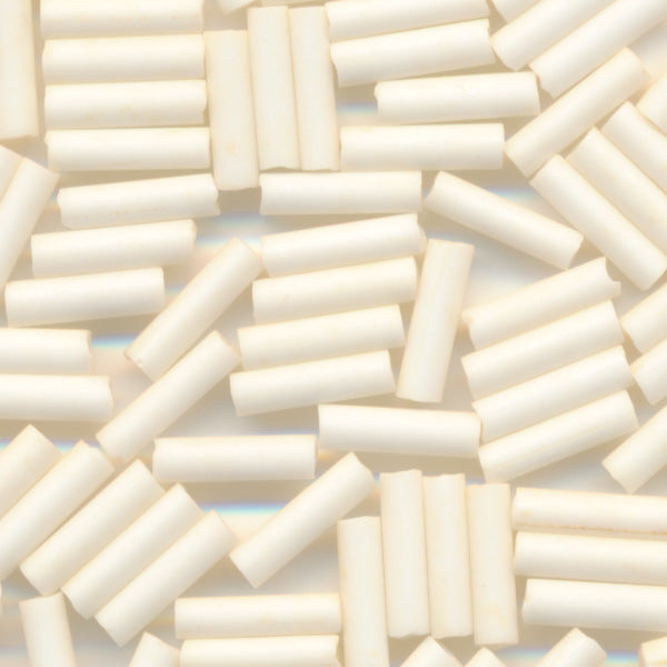 MIYUKI 竹ビーズ #2021 アイボリー（ツヤ消白ギョク焼付ラスター）